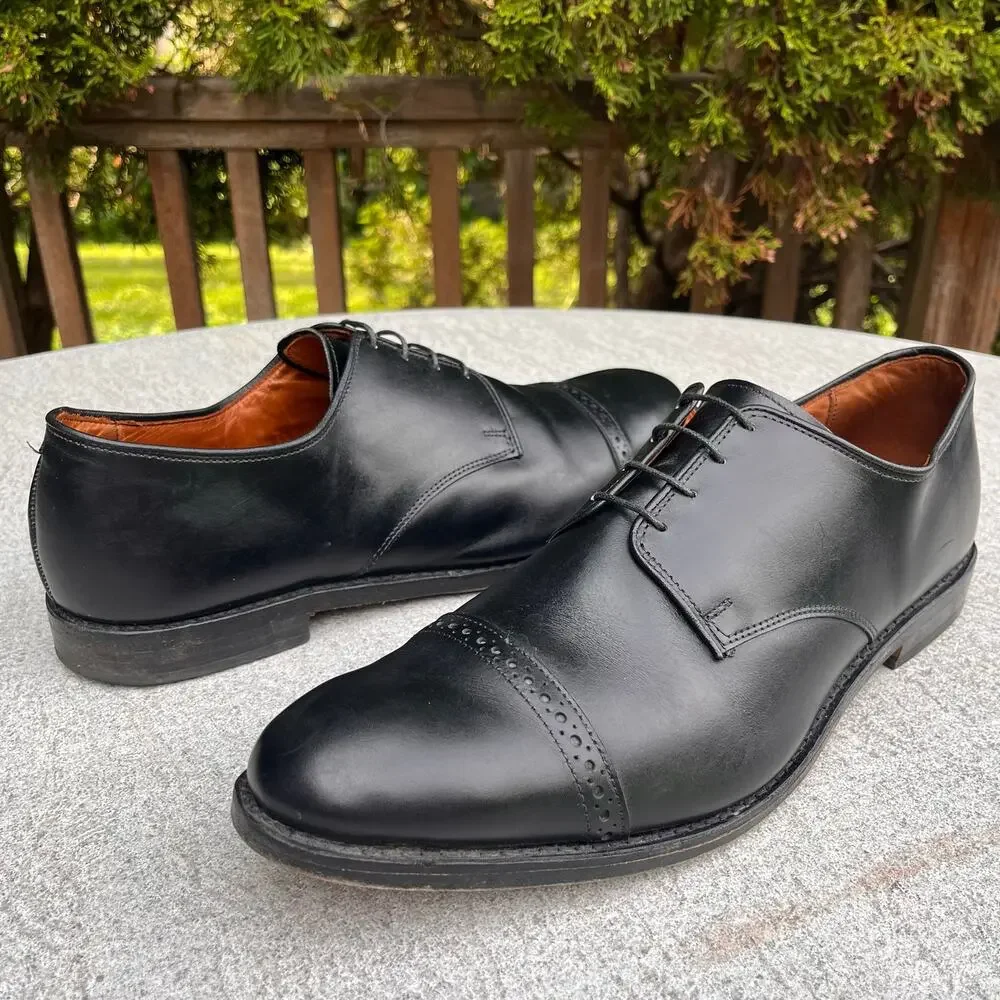 Allen Edmonds Boulevard Punched Cap Toe Dress Shoes Black Size 13D